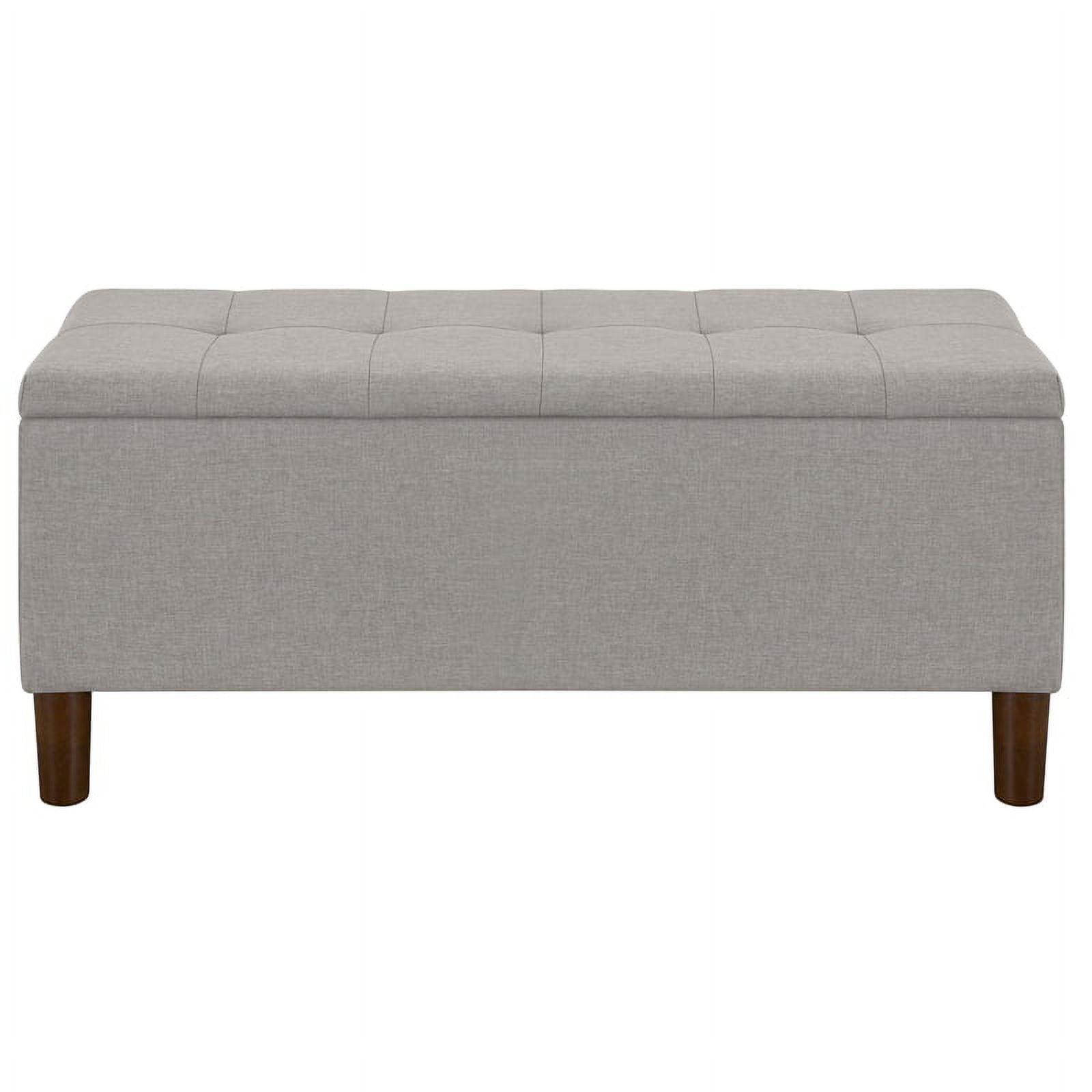 42 Inch Tufted Fabric Storage Bench in Glacier Gray - Walmart.com