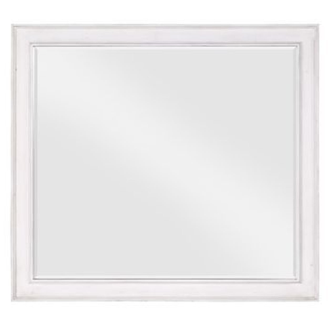 Sleek White Wood Frame 42" Rectangular Wall Mirror
