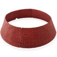 thumbnail image 1 of 42-Inch Water Hyacinth Christmas Tree Collar, Woven Tree Base Cover with Cord Cut Out, Red, 1 of 7