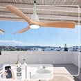 thumbnail image 1 of 42-Inch Waterproof Ceiling Fan with Light - Plug-in Hanging Fan Remote & App Control, 3CCT LED for Gazebo & Patio, Burlywood Blades, 1 of 8