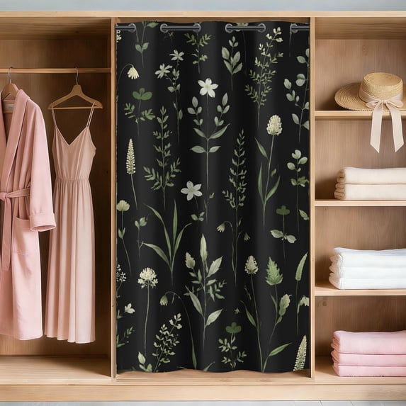 42 Inch 42 Inch Wide Floral Blackout Privacy Drapes 78 Inch Long Single Panel ...