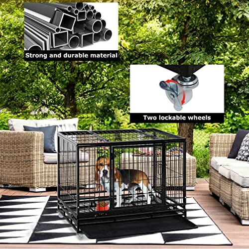 42 Inches Dog Crates for Large Dogs Dog Kennels Metal Crate Heavy Duty