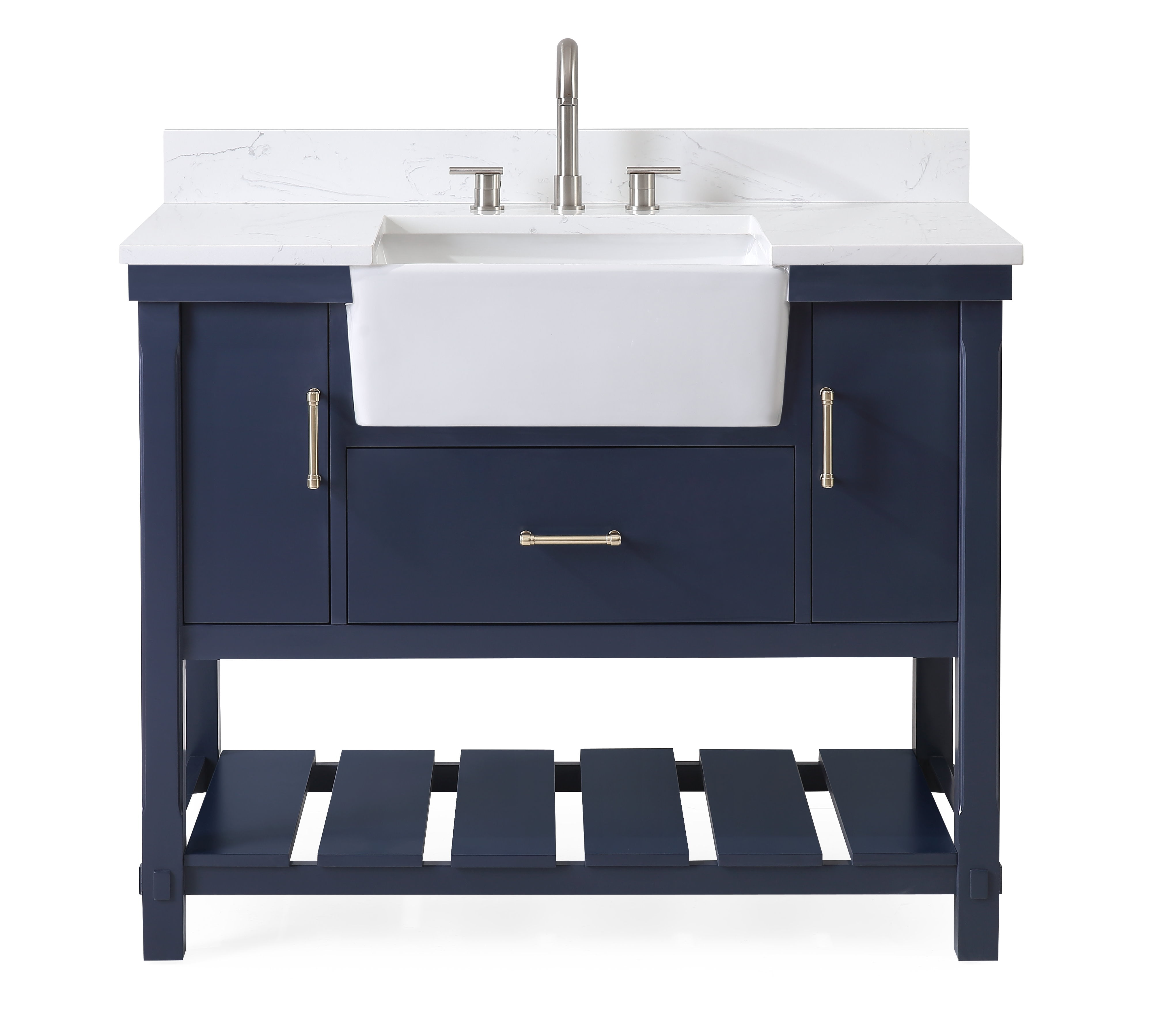 42-Inches Kendia Navy Blue Farmhouse Sink Bathroom Vanity - Walmart.com