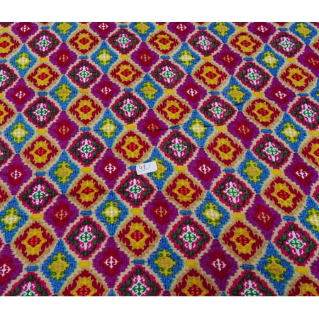 42 Inches Wide Magenta Designer Rayon Fabric Sewing Craft Material By The Yard