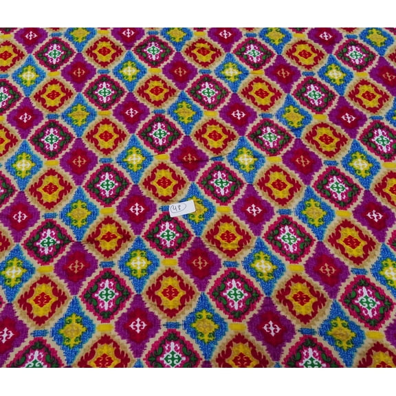 42 Inches Wide Magenta Designer Rayon Fabric Sewing Craft Material By The Yard