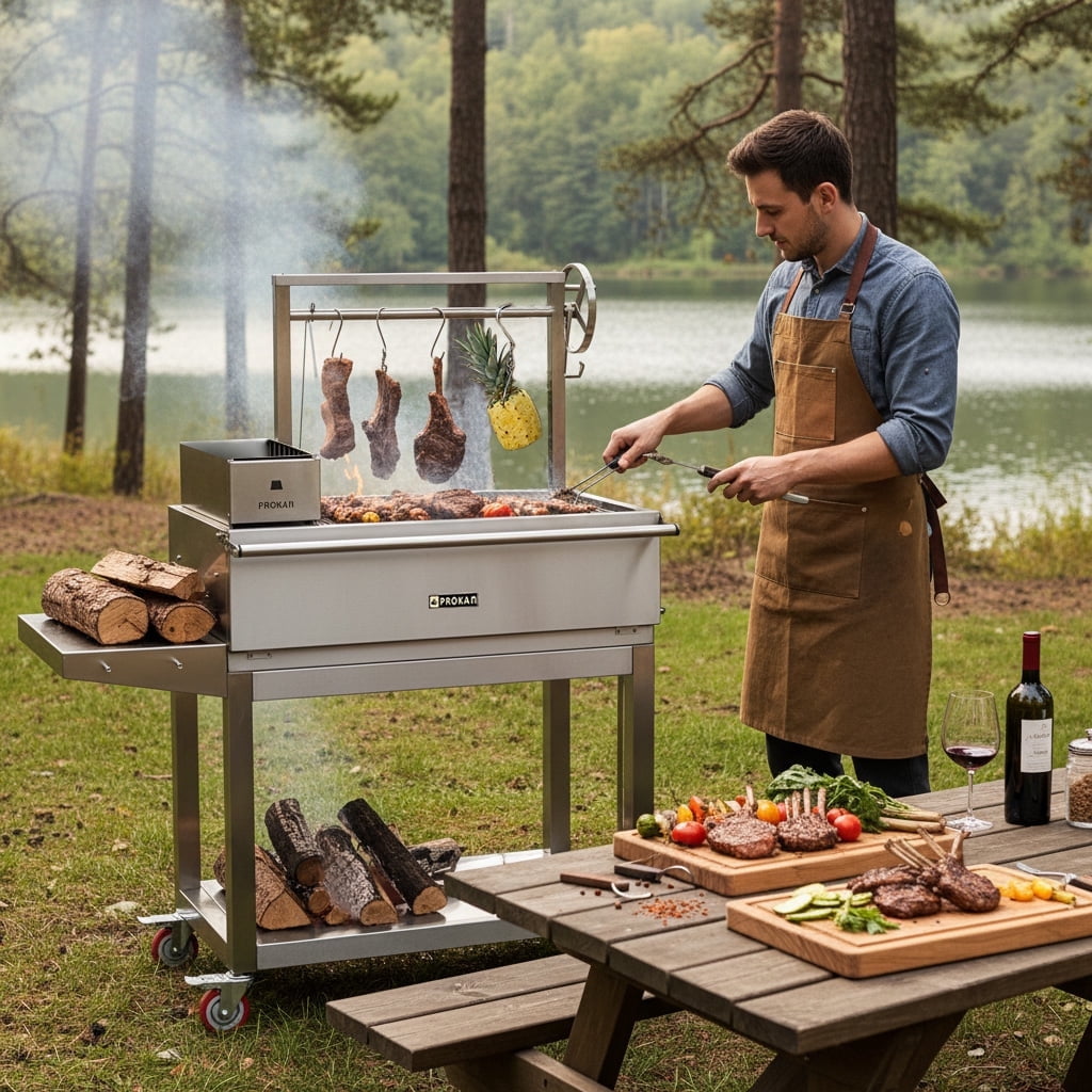 50" Infinity SS304 Argentine Charcoal and Wood BBQ Grill