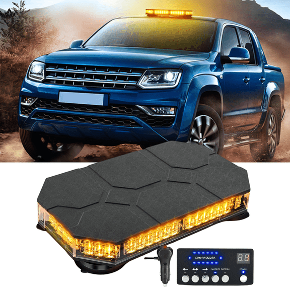 42 LED 12V 24V Car Carrier Truck Tractor Snowplough Construction Vehicle Emergency Flasher Indicator Lamp with Magnet Mounting