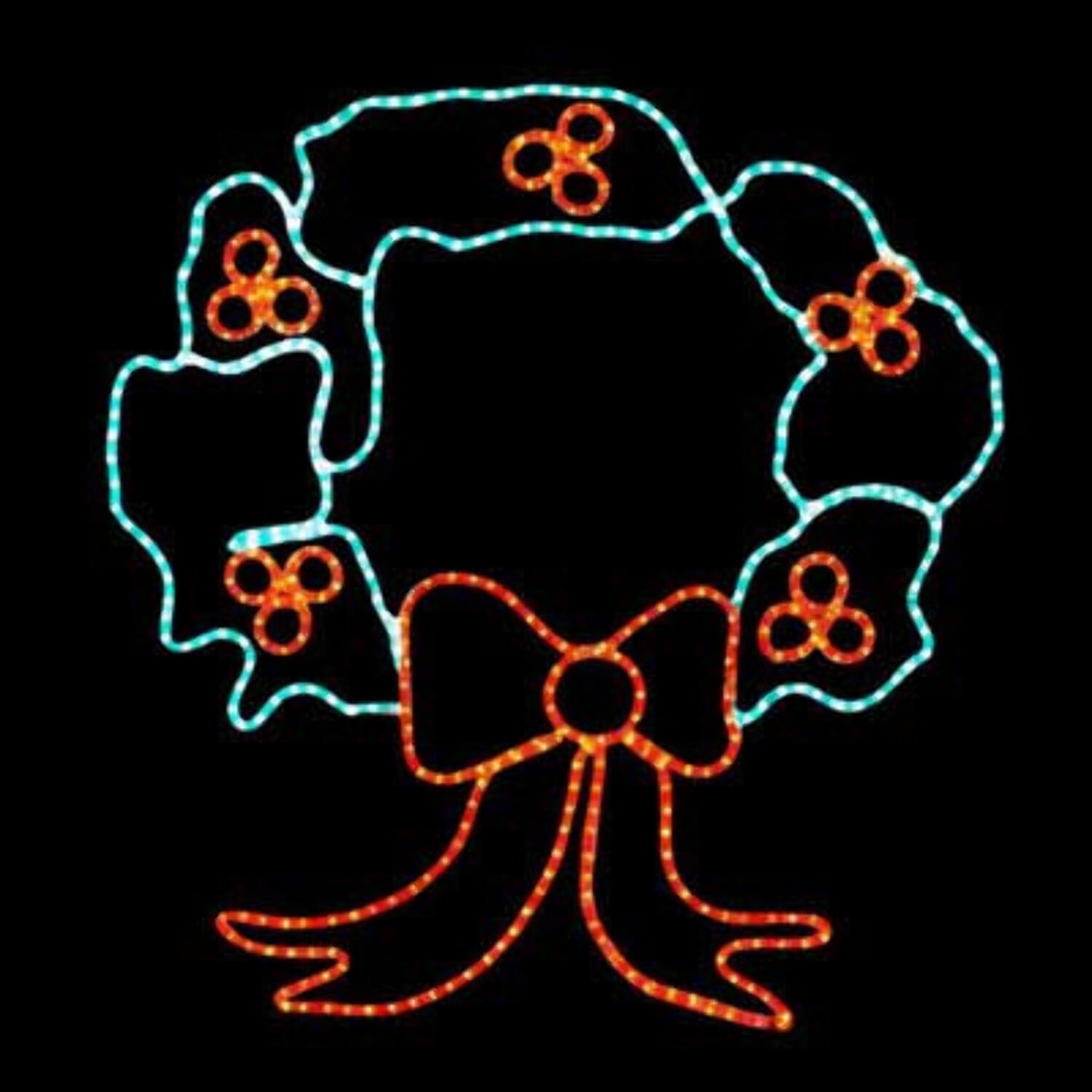 42 led rope light large christmas wreath silhouette motif display