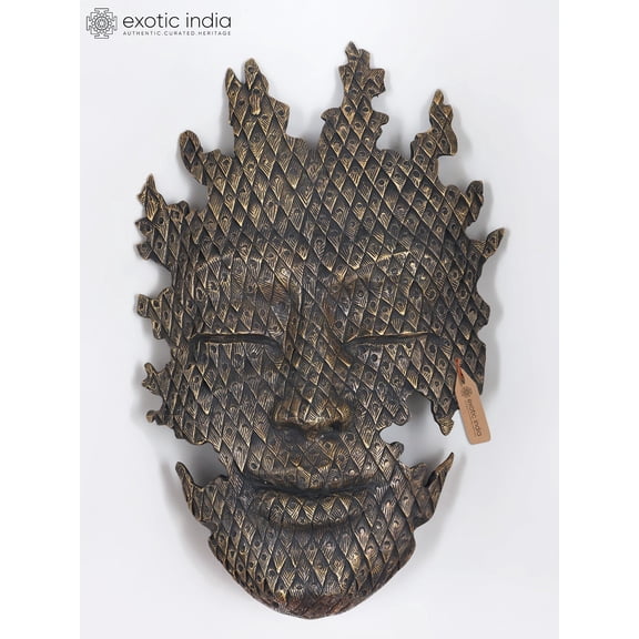 42" Large Modern Art Buddha Face Wall Hanging | Brass Statue