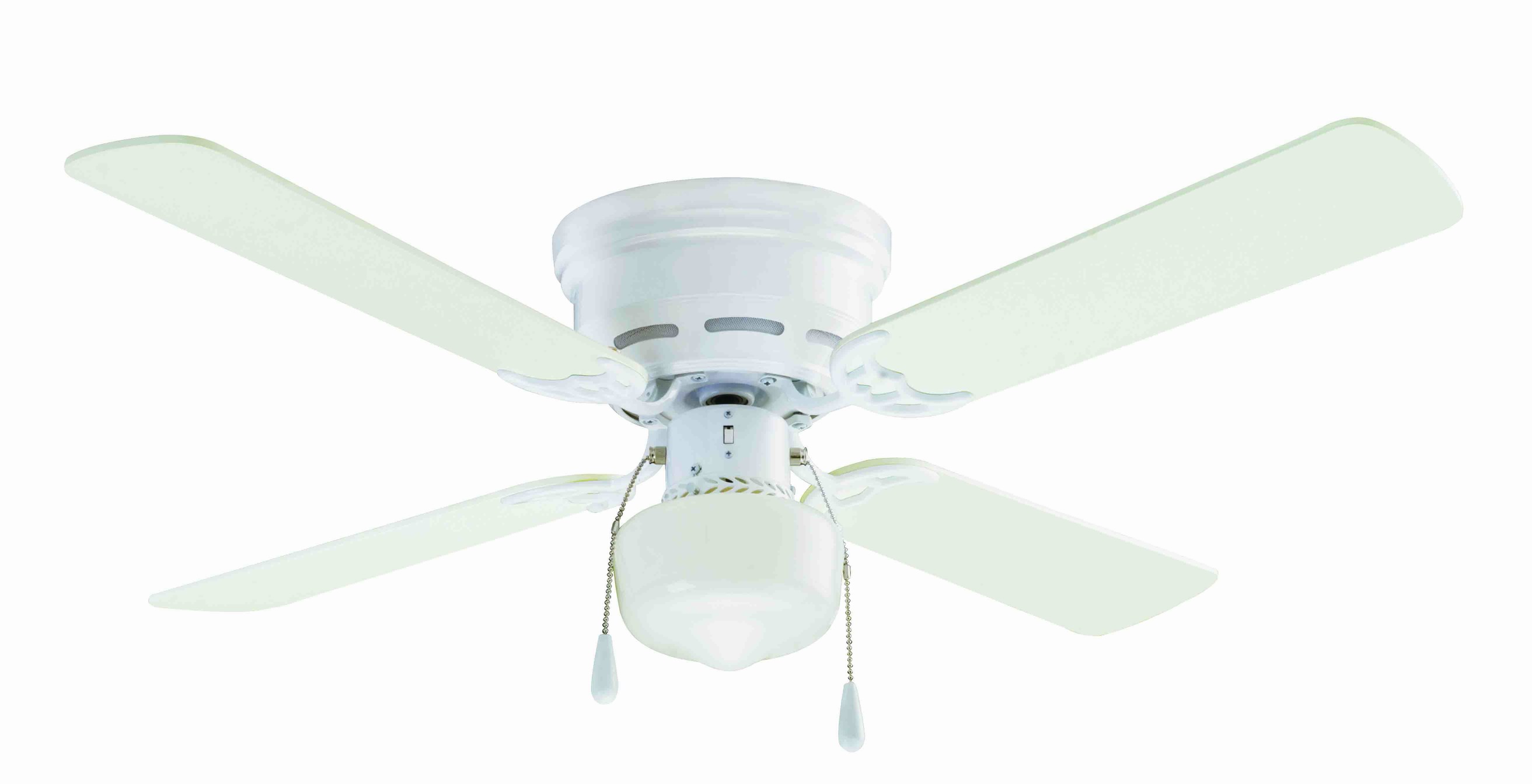 42" Mainstays Hugger Indoor Ceiling Fan with Light, White - image 1 of 2