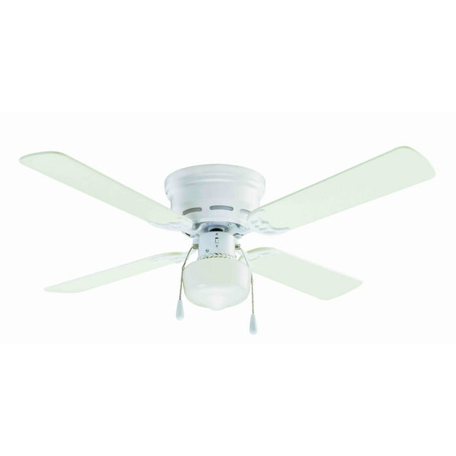 42" Mainstays Hugger Indoor Ceiling Fan with Light, White