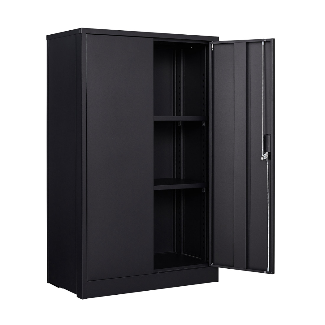 42" Metal Storage with Locking Doors and 2 Adjustable Shelf