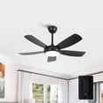 thumbnail image 1 of 42" Modern Black Dimmable Integrated LED Ceiling Fan with Light and Remote for Bedroom and Kitchen, 1 of 17