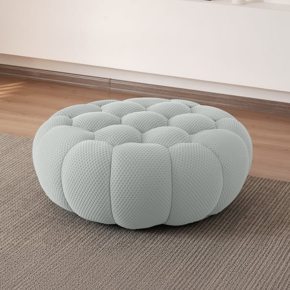 42" Modern Bubble Couch Ottoman, Oversized Curved Couches, Lazy Curved Bubble Floor Sofa, 3D Textile Mesh Fabric for Living Room,Office,Apartment,No-Assembly, Light Gray Couch