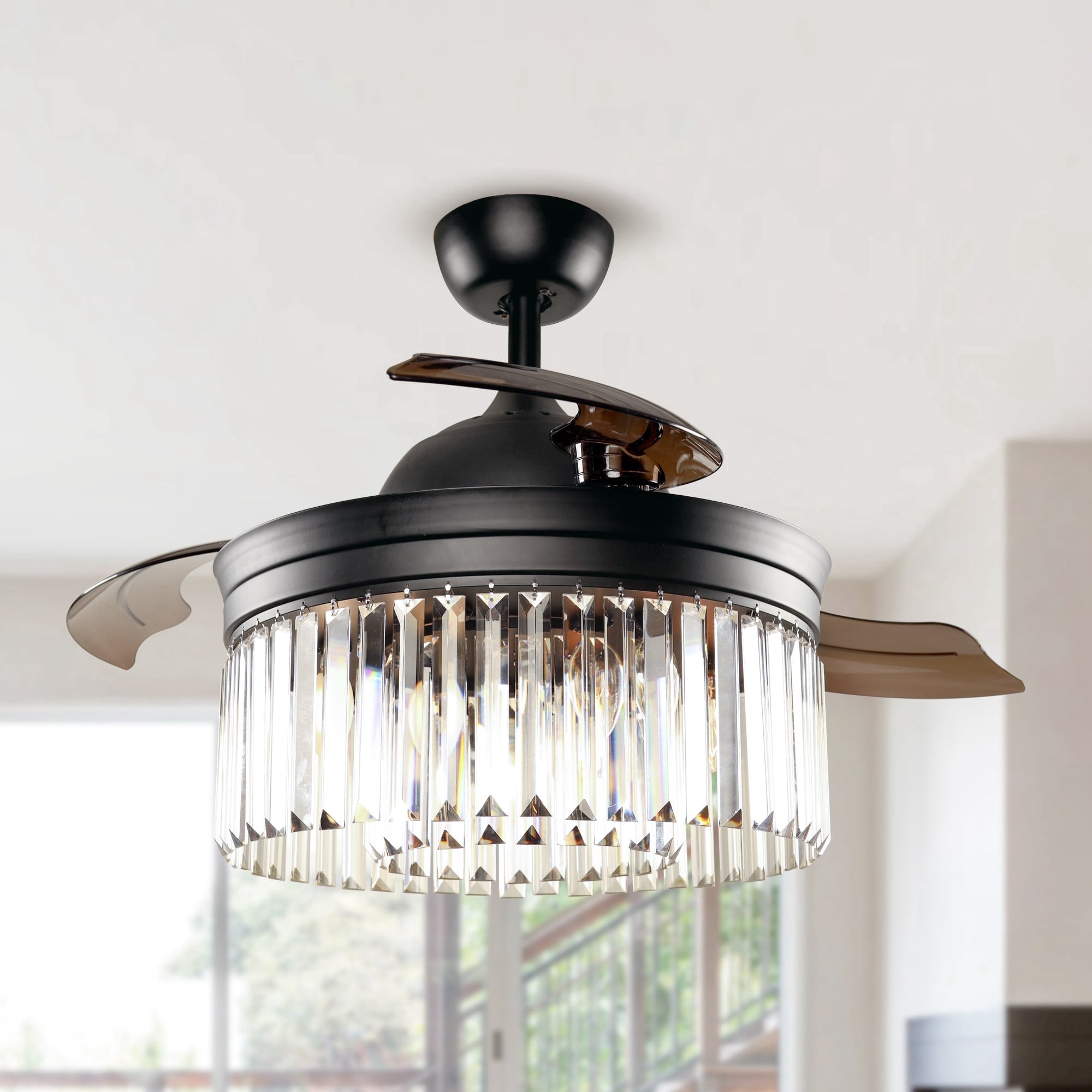 Parrot Uncle 42-Inch Contemporary Chandelier Ceiling Fan with Incandescent Lights and Remote Control