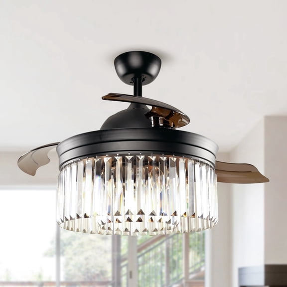 Parrot Uncle 42-Inch Contemporary Chandelier Ceiling Fan with Incandescent Lights and Remote Control