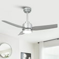 thumbnail image 1 of 42" Modern Silver Dimmable DC Motor Ceiling Fan with Light and Remote for Bedroom and Office, 1 of 15