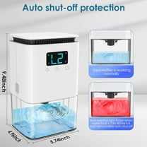 42 OZ Quiet Dehumidifier for Home, 360 sq.ft Bedroom Bathroom with Auto Shut Off, Colors Light