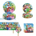 thumbnail image 1 of 42 PCS Mario Birthday Decorations Tableware Set, Mario Plates and Napkins Party Supplies Includes 20 PCS Paper Plates, 20 PCS Napkins and 2 PCS Tablecloth, 1 of 3