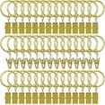 thumbnail image 1 of 42 Pack Curtain Rings with Clips 1.26" Interior Diameter,Metal Drapery Ring with Clips Compatible with up to 1 inch Drapery Rod,Strong Vintage Decorative Rustproof Drapery Ring with Hooks(Gold), 1 of 8