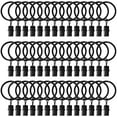 thumbnail image 1 of 42 Pack Curtain Rings with Clips 1.26" Interior Diameter,Metal Drapery Ring with Clips Compatible with up to 1 inch Drapery Rod,Strong Vintage Decorative Rustproof Drapery Ring with Hooks(Black), 1 of 8