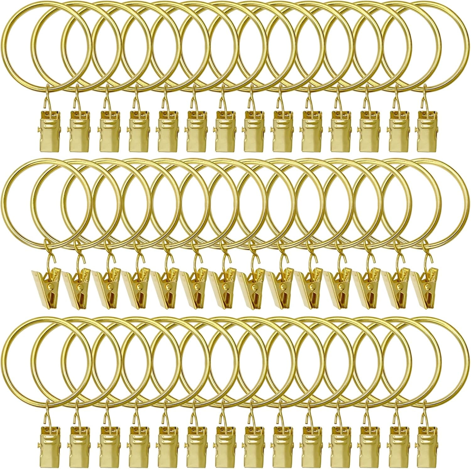 42 Pack Curtain Rings with Clips 1.5