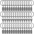 thumbnail image 1 of 42 Pack Curtain Rod Clip Rings,1" Interior Diameter(Compatible with up to 5/8" Curtain Rod),Metal Drapery Ring with Clips,Strong Decorative Drapery Window Ring with Hooks,Rustproof Vintage(Silver), 1 of 8