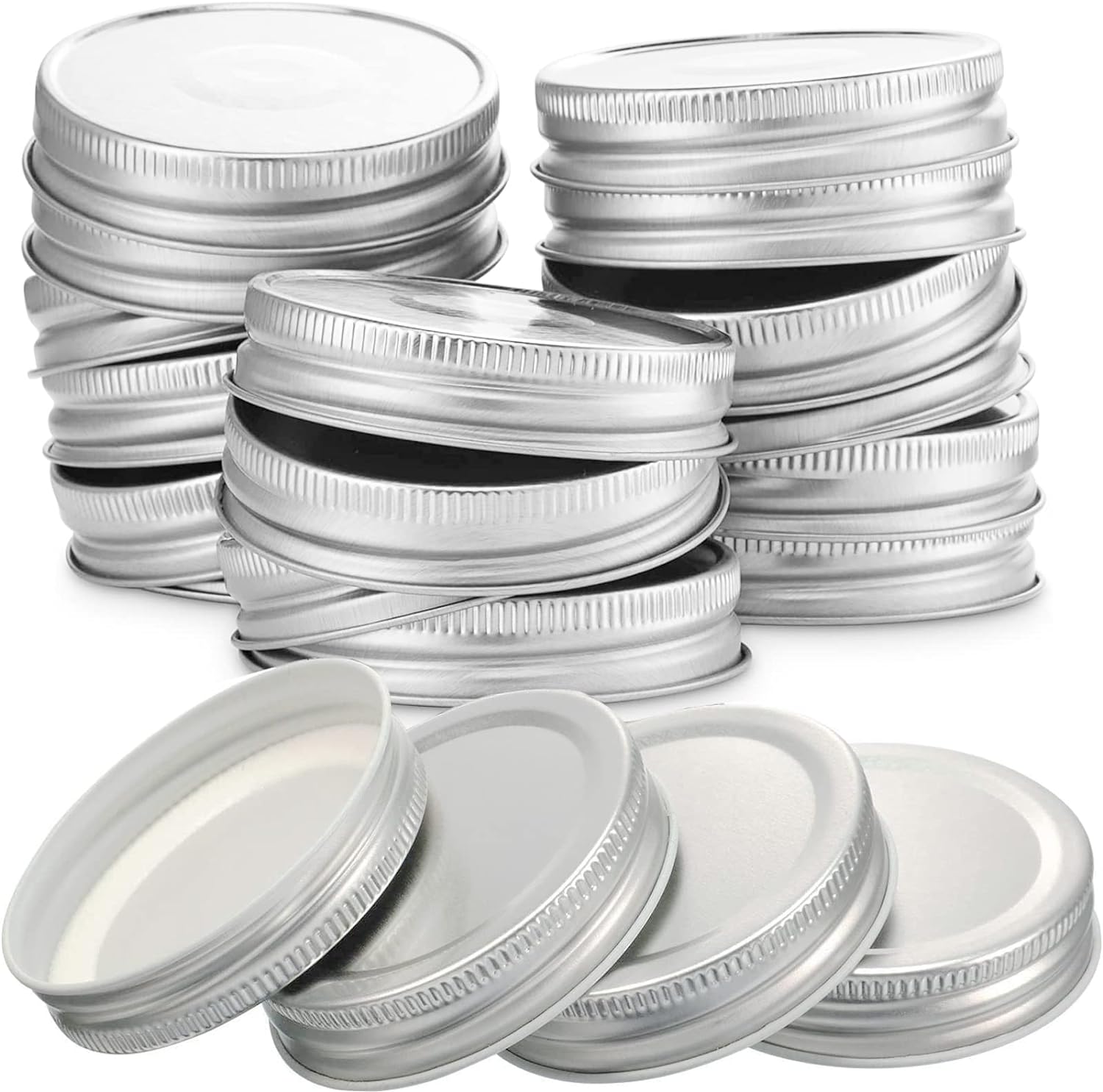 42 Pack Regular Mouth Mason Jar Lids Airtight Tinplate Metal Storage Caps for Ball, Kerr and
