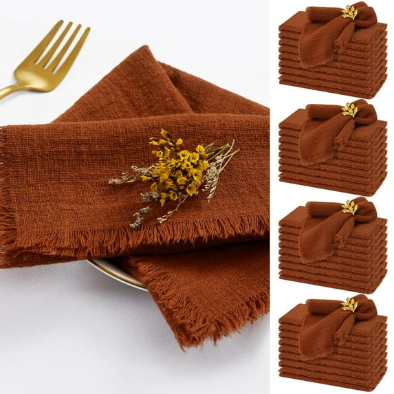 42 Packs Gauze Cheesecloth Napkins 20 x 20 Inch Sage Green Wrinkled Dinner Napkins