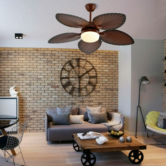 Miumaeov 42'' Oil Brushed Bronze Tropical LED Vintage Leaf Ceiling Fan with Remote