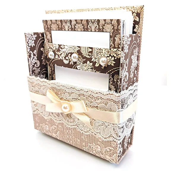 42-Pc Stationery Gift Box Set W/Reusable Desktop Organizer Box And Gold Pen - Iv