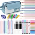 thumbnail image 1 of 42 Pcs Big Capacity Pencil Pouch with Aesthetic Supplies, Stationary Set (Blue), 1 of 6