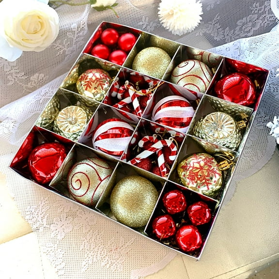 42 Pcs Christmas Ball Ornaments Set, Xmas Tree Decorations, Hanging Baubles, Holiday Christmas Balls, Festive Tree Decor, Party & Home Decorations