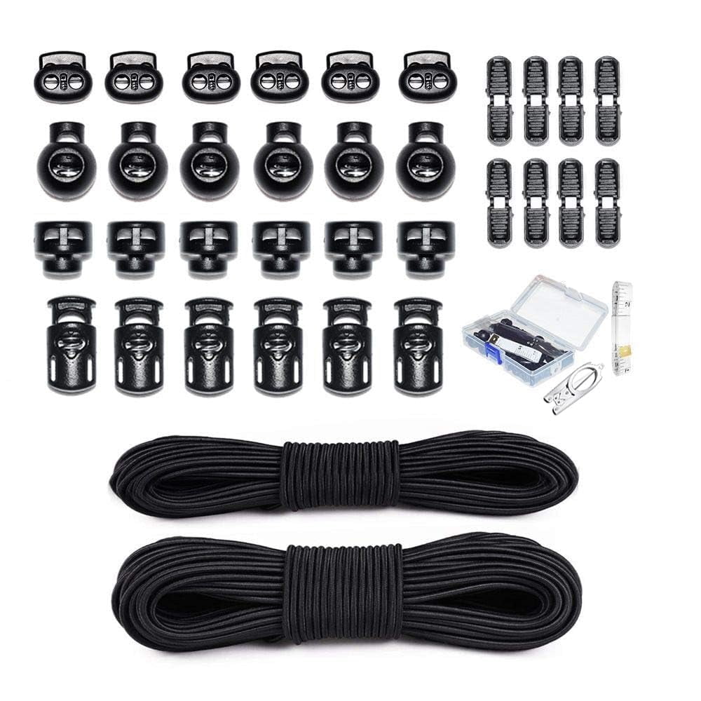 String For Lock Thivcen 42 Pcs Cord Locks Spring Toggle Stoppers, Zipper Pull Ends ...
