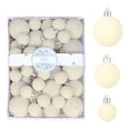 thumbnail image 1 of 42 Pcs Cream White Flocked Christmas Balls Ornaments, Shatterproof Velvet Xmas Hanging Decorations, 3 Sizes Christmas Tree Pendant for Home Party Holiday Decor, 1 of 8