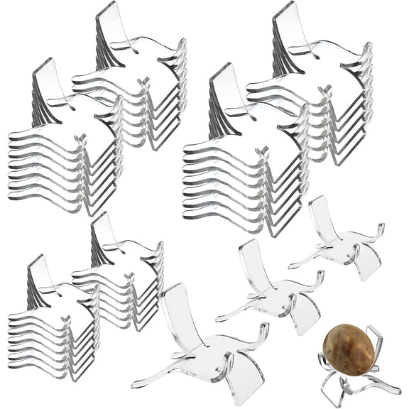 42 Pcs Crystal Stand Rock Display Stand Acrylic Crystal Holder, 3 Sizes Stands for Display Minerals Rocks Agates Fossils Corals or Other Small Items Collectibles in Home Shop Museum3 Sizes