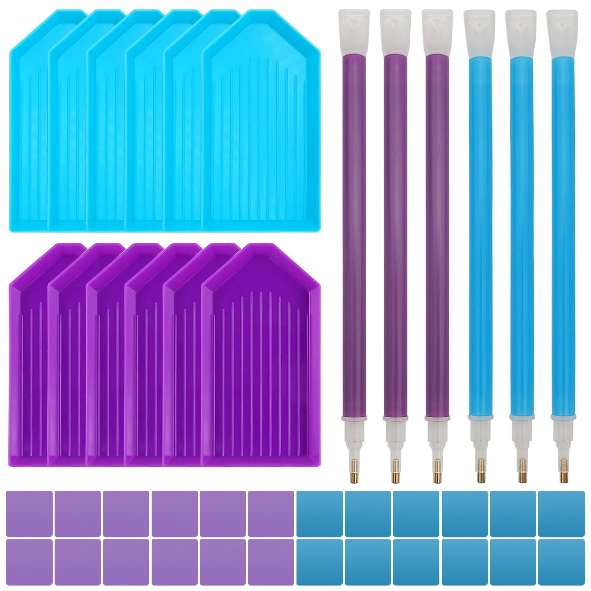 Diamond Painting Tray With Prismatic Lid - Accessories Kit For 5D Diamond Art Beads & Rhinestone Crafts (Purple)