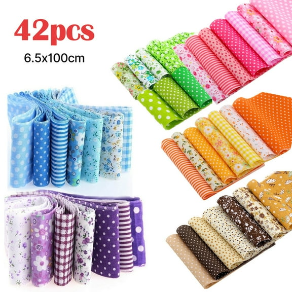 42 Pcs Jelly Roll Fabric Strips for Quilting Fabric, Sewing Supplies & DIY Crafts-2.6 Inch Precut Cotton Fabric Bundles, Perfect for Quilt Projects,Floral Patchwork(6 Color Variations)
