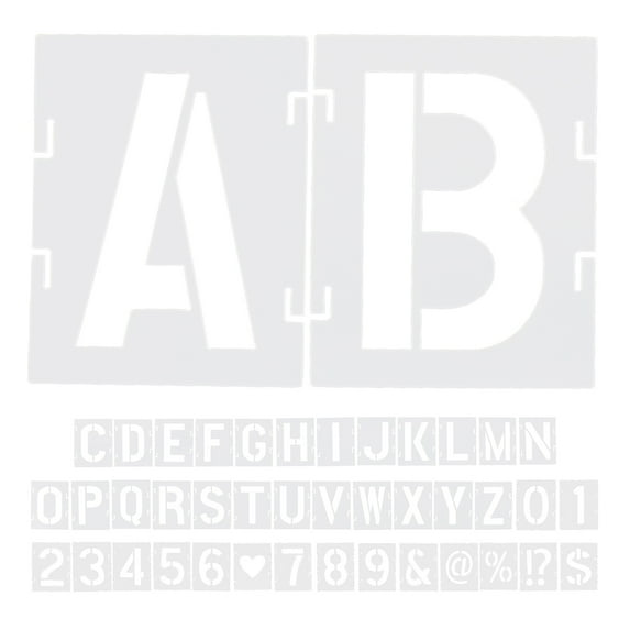 42 Pcs Large Letter Stencils Painting Template Plastic Alphanumeric Graffiti Multifunction White The Pet