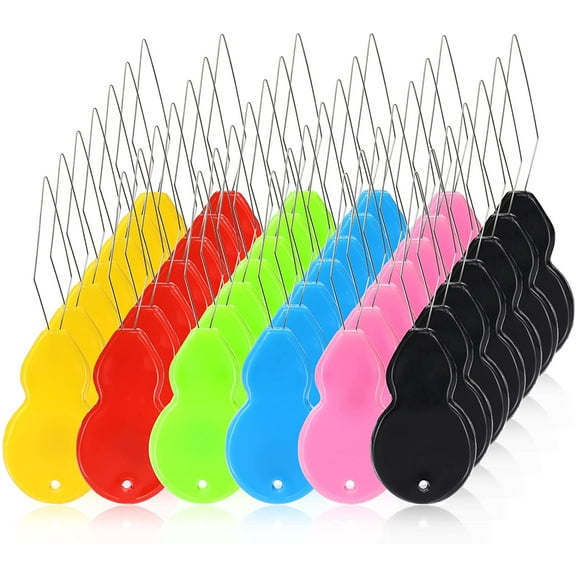 42 Pcs Plastic Needle Threaders, Gourd Shaped Hand Machine Sewing Tool Wire Loop DIY Needle Threader for Hand Sewing Crafting,6 Colors