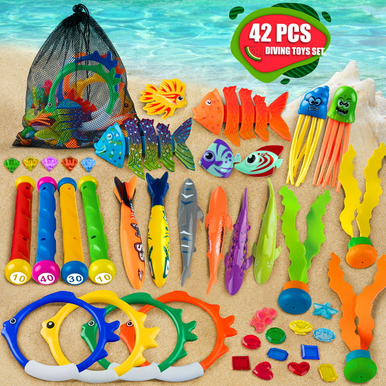 42 Pcs Swimming Pool Diving Toys Kids