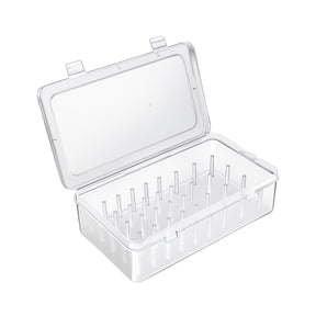 42-Peg Piping Tips Storage Box with Fixed Pins, Cake Decorating Tip Organizer Case with Secure Holders, Baking Tool Storage Container for Icing Tips Nozzles