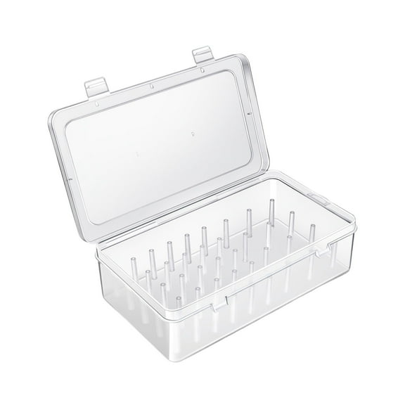 42-Peg Piping Tips Storage Box with Fixed Pins, Cake Decorating Tip Organizer Case with Secure Holders, Baking Tool Storage Container for Icing Tips Nozzles