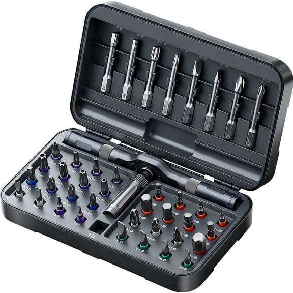 42-in-1 Magnetic Screwdriver Set, Ratcheting Screwdriver Multi Tool Kit with S2 Steel Bits, Portable Repair Kit for Home, Electronics and DIY