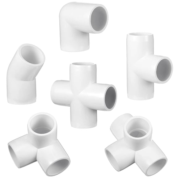 42 Pieces 1/2 Inch PVC Pipe Fittings Elbow Set Tent Connection Tee Heavy Duty PVC Elbow Fittings for Greenhouse Shed Pipe, Furniture Build and More