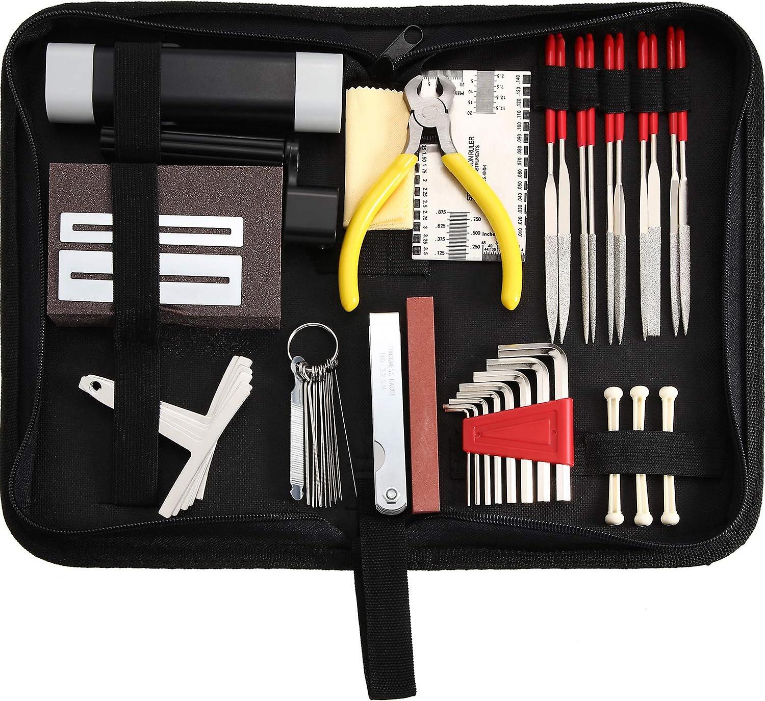 42 Pieces Complete Guitar Repairing Maintenance Tool Kit, Guitar Setup