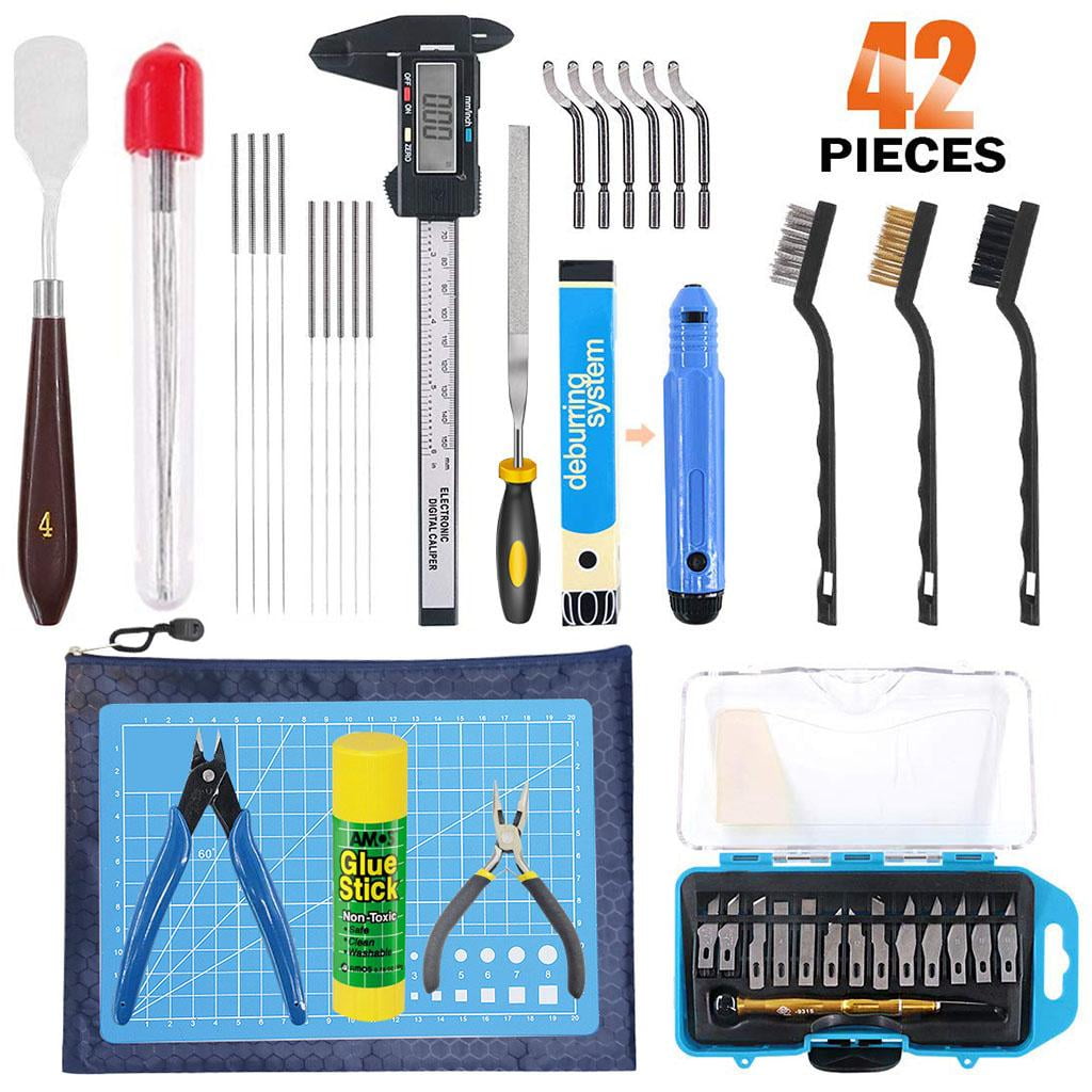 42 Pieces Deburring Tool Kit Art Knife Set 3D Printer Tools with Storage Bag for Model Making Hobbyists