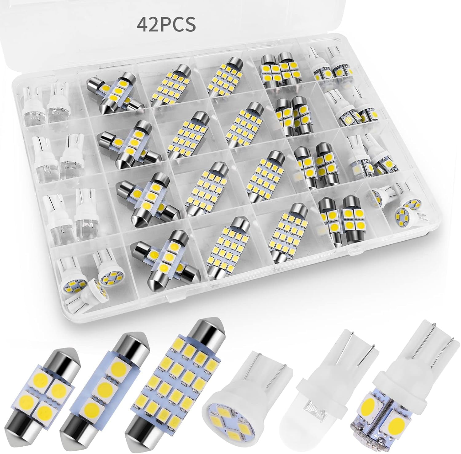 42 Pieces Interior Car Lights, Super Bright White Dome Map Tail Cab ...