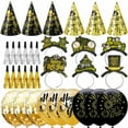 42 Pieces New Years Eve Party Supplies 2025 Black Gold Happy New Year