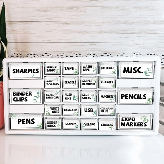42 Pieces Teacher Toolbox Labels Tool Box Storage Label Classroom Supply Decor for Back to School Teachers Classroom Organization (Greenery)